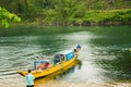 Boats for transporting tourists to Phong Nha cave, Phong Nha - Ke Bang national park, Viet Nam Royalty Free Stock Photo