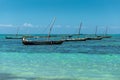 Boats on turquoise indian ocean Royalty Free Stock Photo