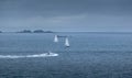 Boats under the storm in Saint Malo, France Royalty Free Stock Photo