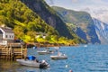 Boats in Undredal, Norway Royalty Free Stock Photo