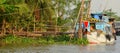 Boats in the valley of the Mekong river in Vietnam Royalty Free Stock Photo