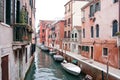 Boats on Venice canals, Venice, Italy