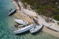 Boats washed on shore after Hurricane Irma Key West FL