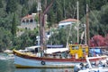 Boats on the sea water close to the Kos island, Greece