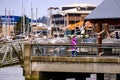 Boats on the water in downtown olympia Washington on a sunny afternoon with boats