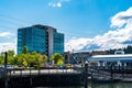 Boats on the water in downtown olympia Washington on a sunny afternoon with boats