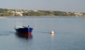 Boats in the water of Foz do Arelho. Royalty Free Stock Photo