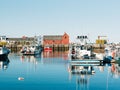 Boats in the water and Motif Number 1, Rockport, Massachusetts Royalty Free Stock Photo