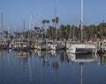 Boats water reflection at the Santa Barbara Marina Royalty Free Stock Photo