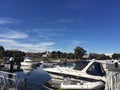 Boats on the water on a Winters day on Dolphin Quay In Mandurah Royalty Free Stock Photo