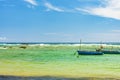 Boats on the waters of the paradisiacal beach of Itapua