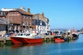 Boats in Weymouth harbour. Royalty Free Stock Photo