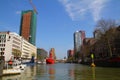 Boats on Wijnhaven Canal - Rotterdam - Netherlands Royalty Free Stock Photo