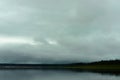 The boats are wild shore at the spruce of the tundra to the river of Yakutia