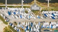 Boats in a winter harbour from above