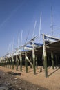 Boats in winter storage at Leigh-on-Sea, Essex, England Royalty Free Stock Photo