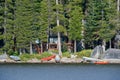 Boats on Wrights lakes shore