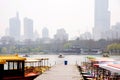 Boats on Xuanwu Lake Royalty Free Stock Photo