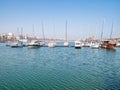 Boats and yachts anchored at the Tomis Turistic Port or harbor in Constanta