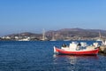 Boats and yachts in Antiparos island, Cyclades Royalty Free Stock Photo