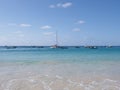 Boats and yachts on Atlantic Ocean at Sal island in Cape Verde Royalty Free Stock Photo