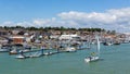 Boats and yachts Cowes harbour Isle of Wight with blue sky Royalty Free Stock Photo