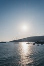 Boats and yachts near Platis Yialos in Mykonos, Greece Royalty Free Stock Photo