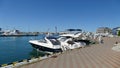 Boats and yachts in the seaport of Sochi, Krasnodar region