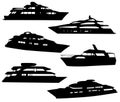 Boats and yachts silhouettes