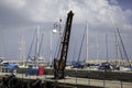 Yacht masts in port