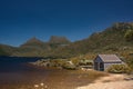 The Boatshed at the shore of Dove Lake in Cradle Mountain - Lake St Clair National Park. Royalty Free Stock Photo