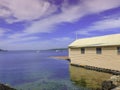 Boatshed on the Swan River, Perth, West Australia. Royalty Free Stock Photo