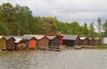 Boatsheds in Norway Royalty Free Stock Photo