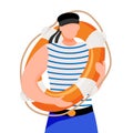 Boatswain flat vector illustration