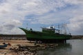 In a boatyard and maintenance of boat going on Royalty Free Stock Photo