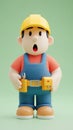 Bob the Builder Cartoon Character Surprised Expression Royalty Free Stock Photo