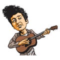 Bob Dylan Cartoon Vector Illustration