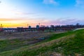 Bob Kerrey foot bridge and Omaha Convention CHI health Center Omaha Nebraska in Spring