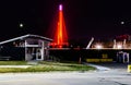 Bob Kerrey foot bridge Omaha Nebraska at night in Spring