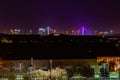 Bob Kerrey pedestrian bridge Omaha Nebraska at night. Royalty Free Stock Photo