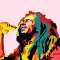 Bob Marley pop art style vector illustration poster template