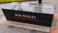 Bob Paisley Memorial at Walk of Fame in Anfield Stadium Liverpool - LIVERPOOL, UK - AUGUST 16, 2022 Royalty Free Stock Photo