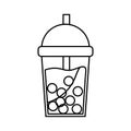 Boba drink icon design template vector isolated illustration