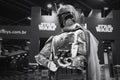 Boba Fett character toy on display at Comic-Con Brasil Royalty Free Stock Photo
