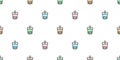 Boba tea seamless pattern vector bubble milk tea scarf isolated tile background repeat wallpaper doodle illustration pastel design