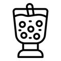 Boba tea shaker icon outline vector. Bubble tea pearls Royalty Free Stock Photo