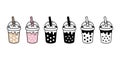 Boba tea vector bubble milk tea icon logo drink character cartoon symbol doodle illustration design