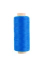 Bobbin of blue thread isolated Royalty Free Stock Photo