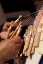 Bobbin lace-making Royalty Free Stock Photo