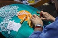 bobbin lace, textile technique, considered as a craft, which consists of interweaving threads that are initially wound on bobbins